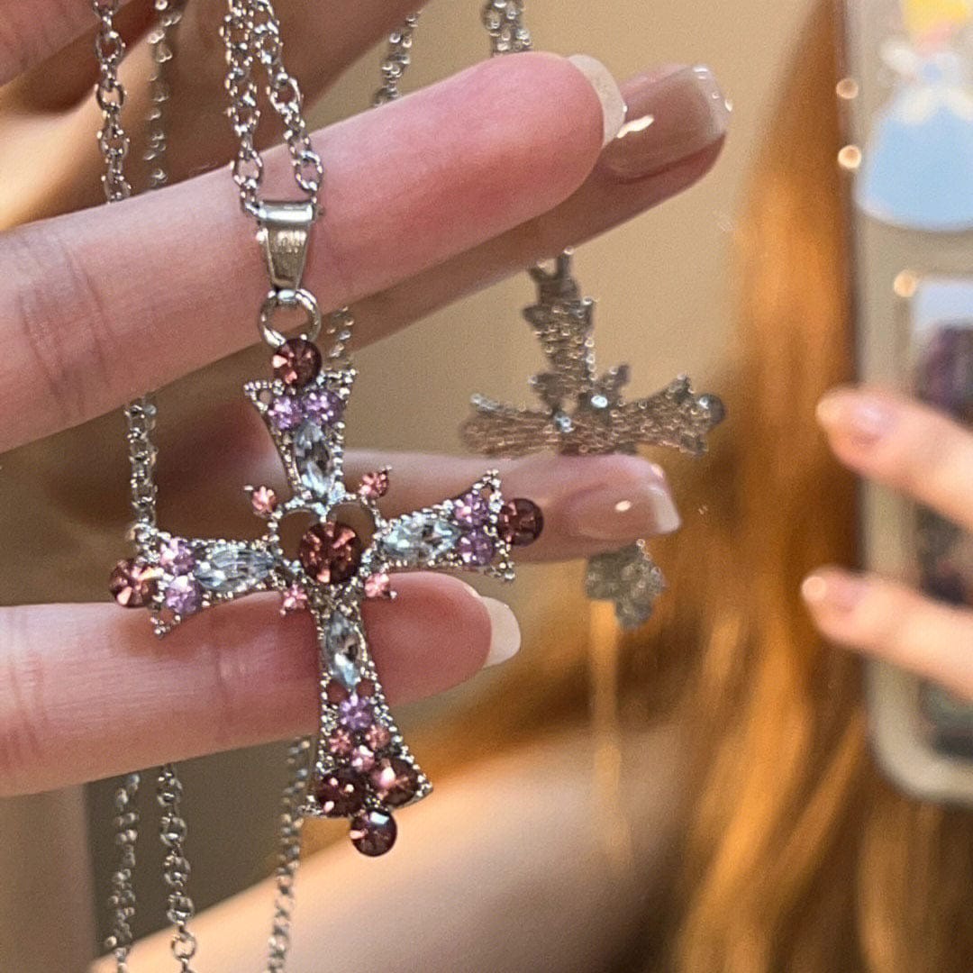 COLLAR CRUZ DE GEMAS BENDITAS