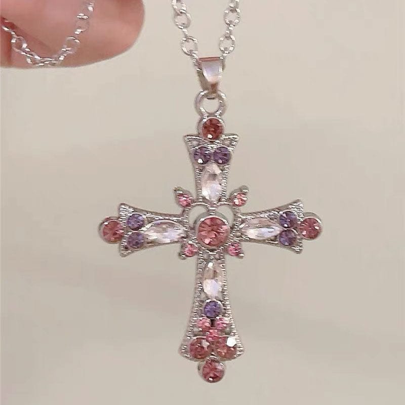 COLLAR CRUZ DE GEMAS BENDITAS