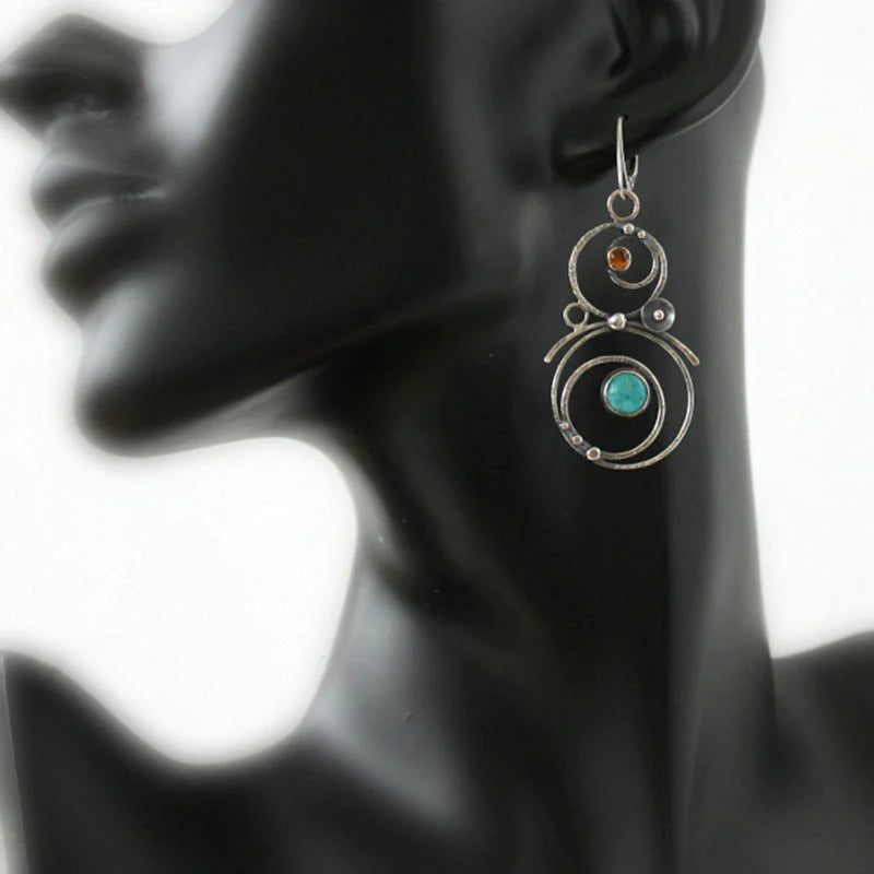 Pendientes de piedra azul