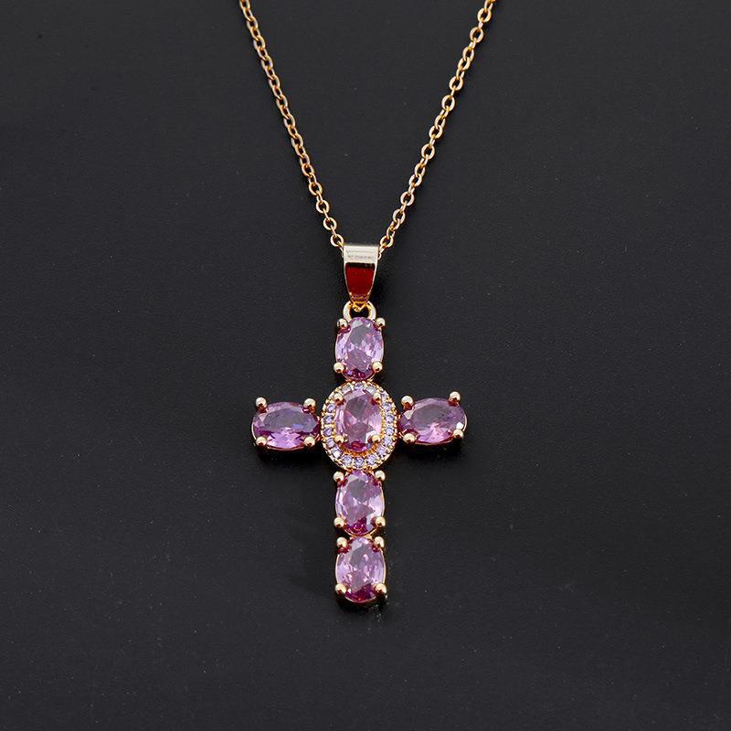 COLLARES CRUZADOS DE GEMAS COLORIDAS
