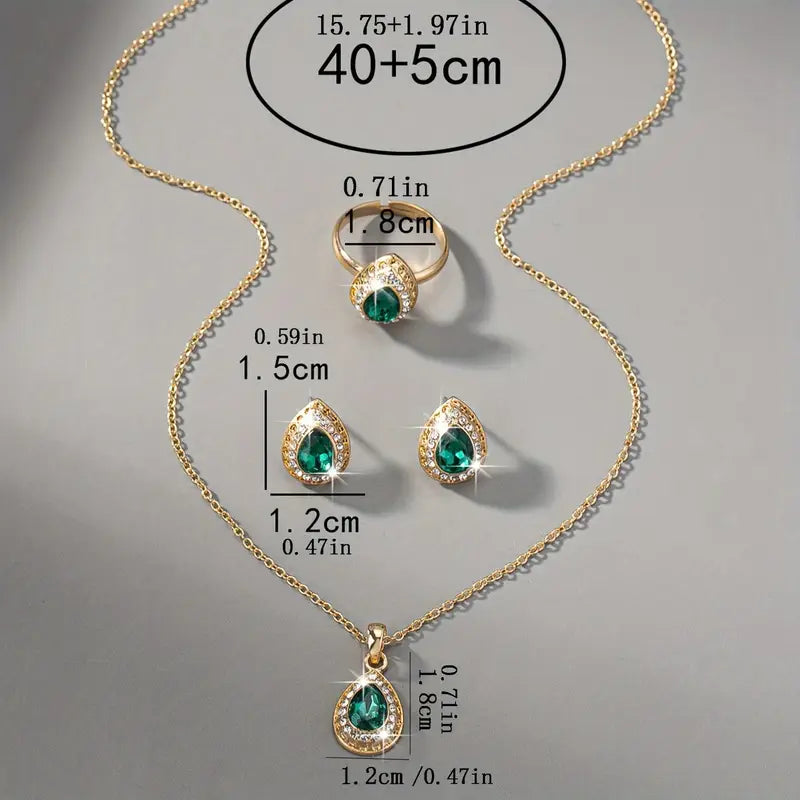 Conjunto de Joyería Esmeralda Valentina
