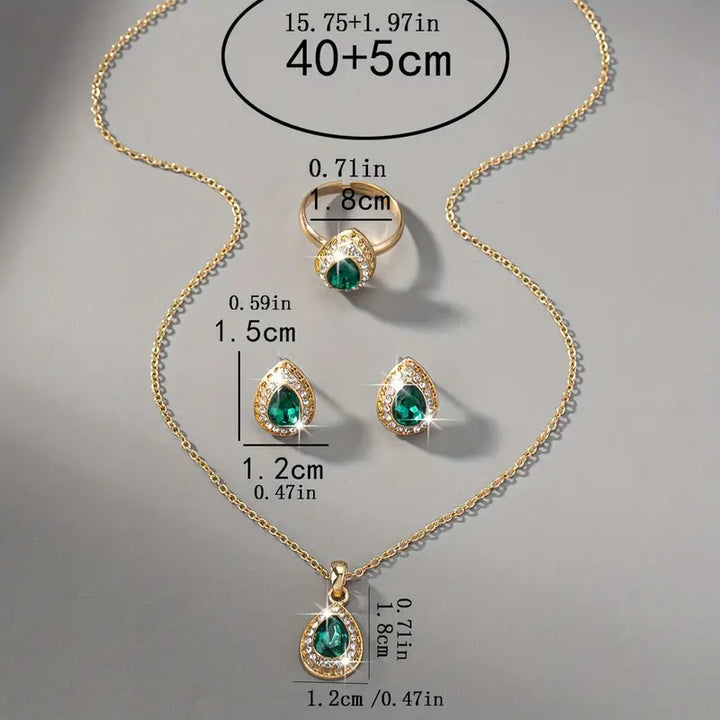 Conjunto de Joyería Esmeralda Valentina