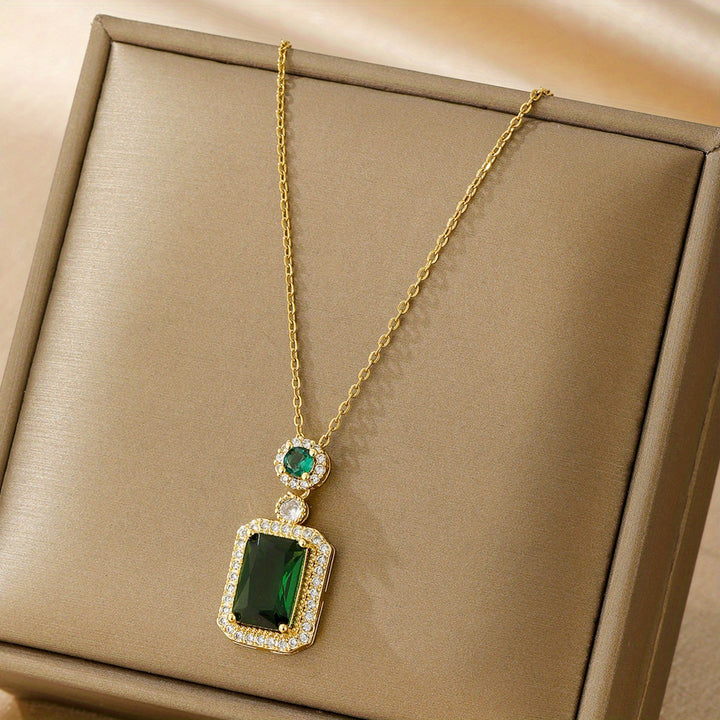 Collar Greta con piedra esmeralda