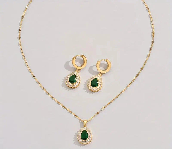 Conjunto de Joyería Esmeralda Reina