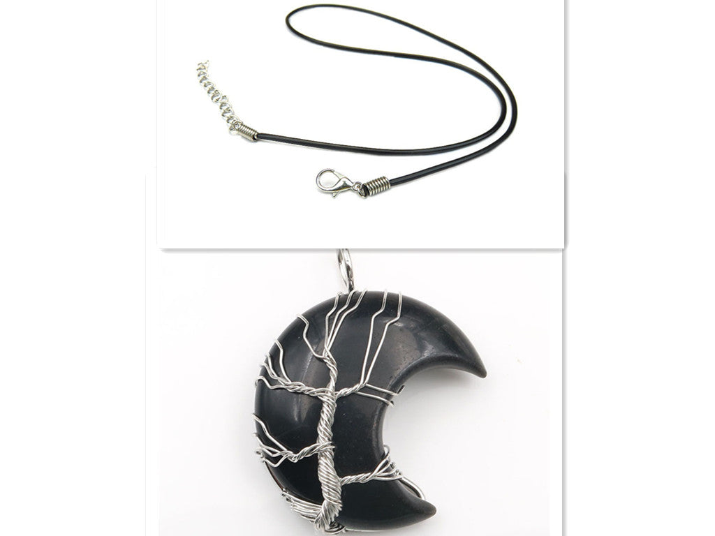 Collar con colgante Árbol de la Vida en cristal lunar Accesorios