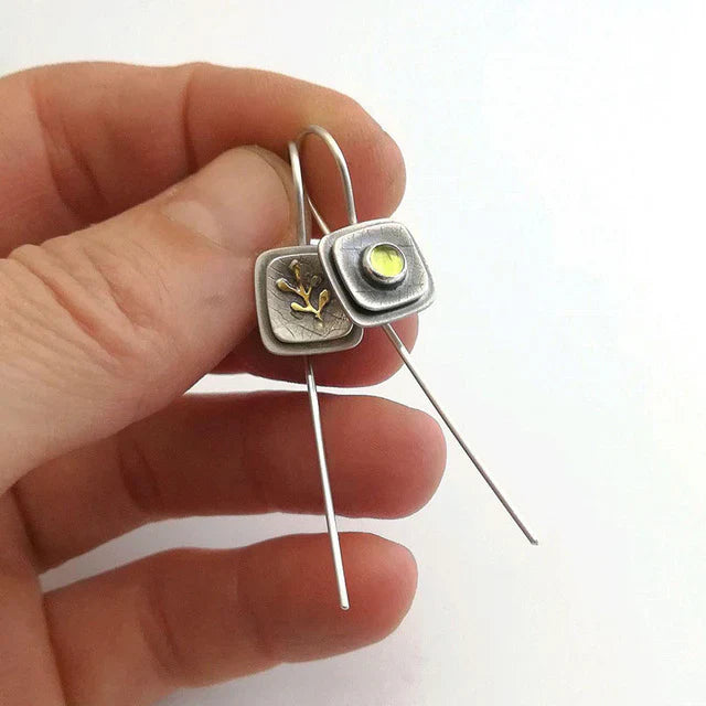 Pendientes con cristal amarillo