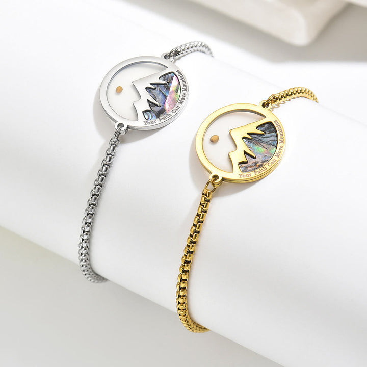Pulsera de Semilla de Mostaza y Montaña en 2 Colores: Fe Firme para el Uso Diario