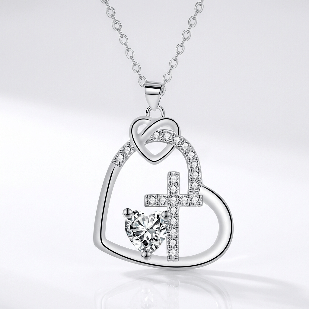 COLLAR CON INCRUSTACIÓN EN FORMA DE CORAZÓN