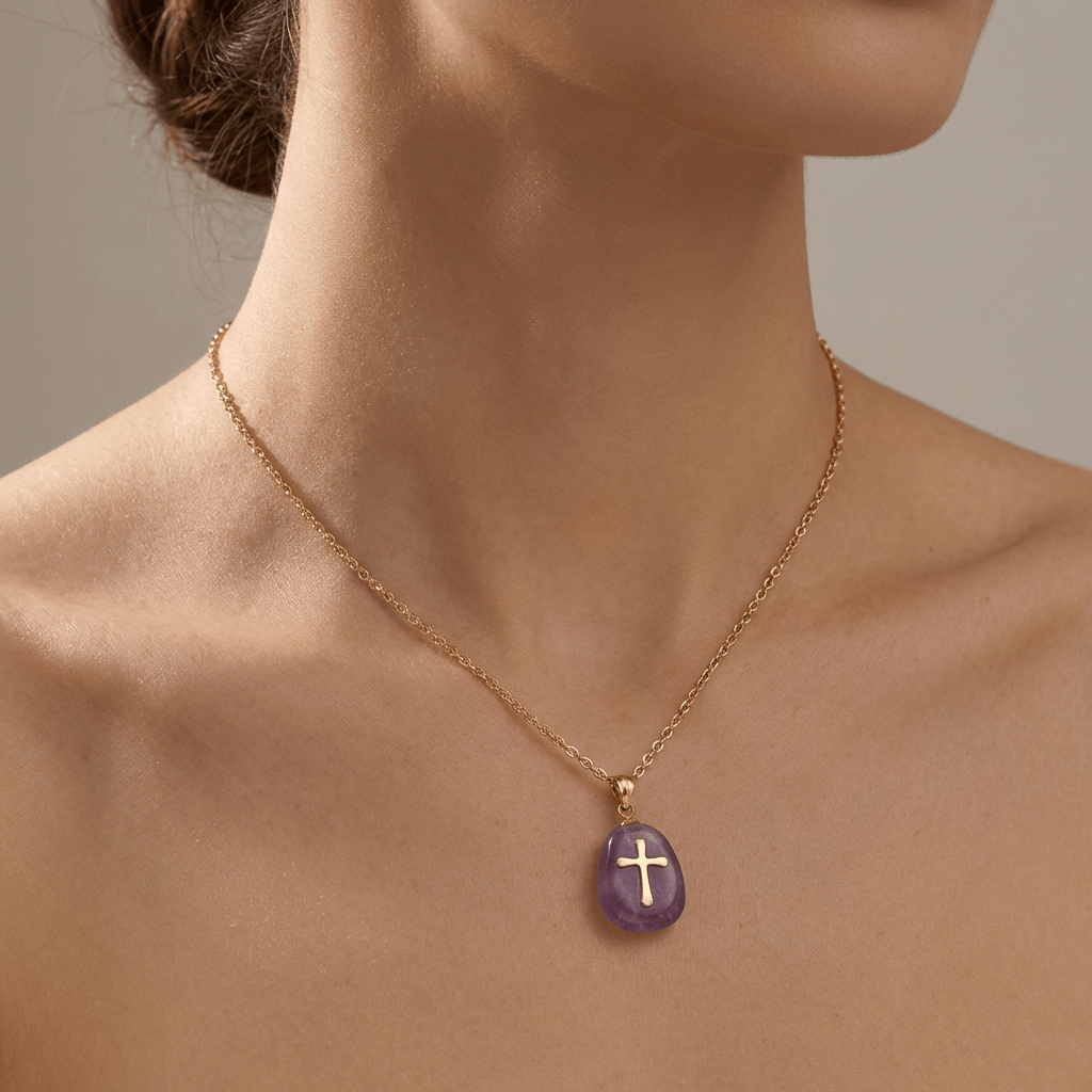 COLLAR DE FE DE PIEDRA NATURAL