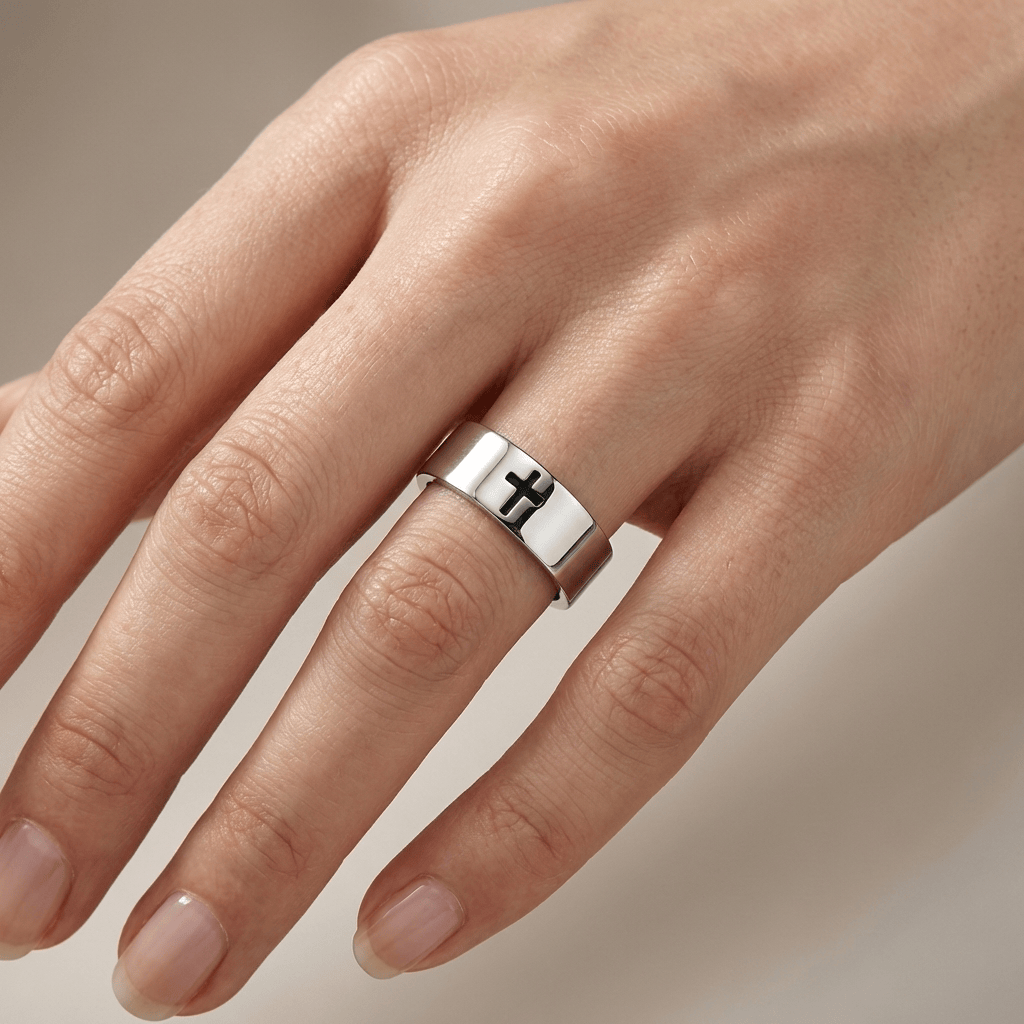 ANILLO CRUZADO UNISEX DE PLATA