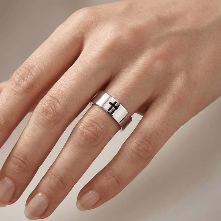 ANILLO CRUZADO UNISEX DE PLATA