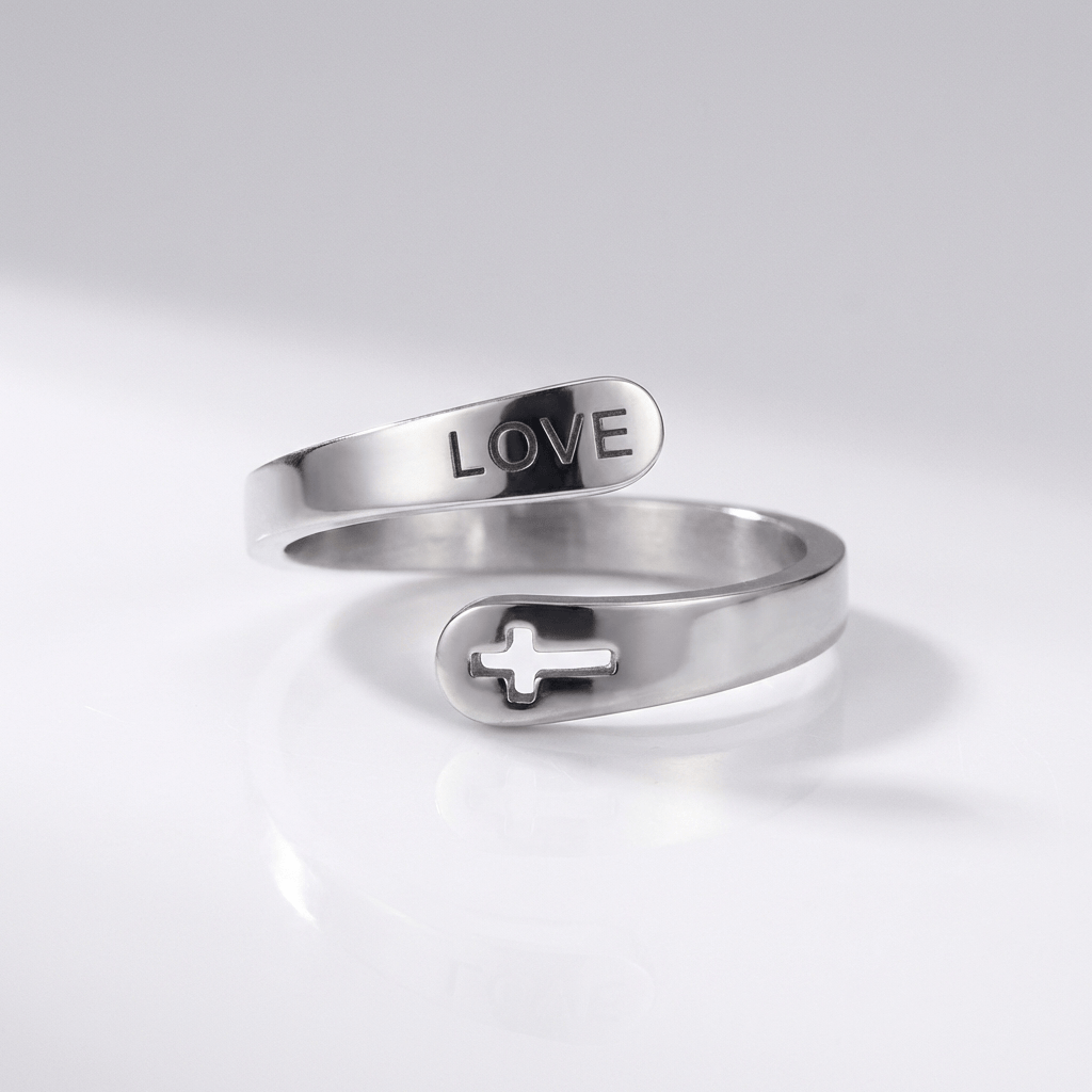 ANILLO CRUZ DE AMOR SAGRADO - (AJUSTABLE)