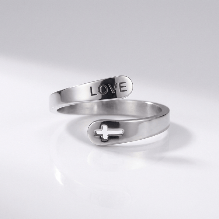 ANILLO CRUZ DE AMOR SAGRADO - (AJUSTABLE)