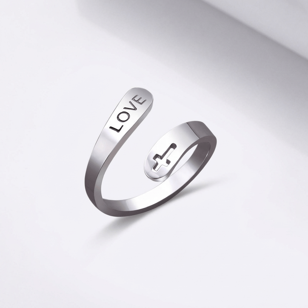 ANILLO CRUZ DE AMOR SAGRADO - (AJUSTABLE)