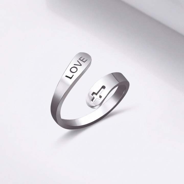ANILLO CRUZ DE AMOR SAGRADO - (AJUSTABLE)
