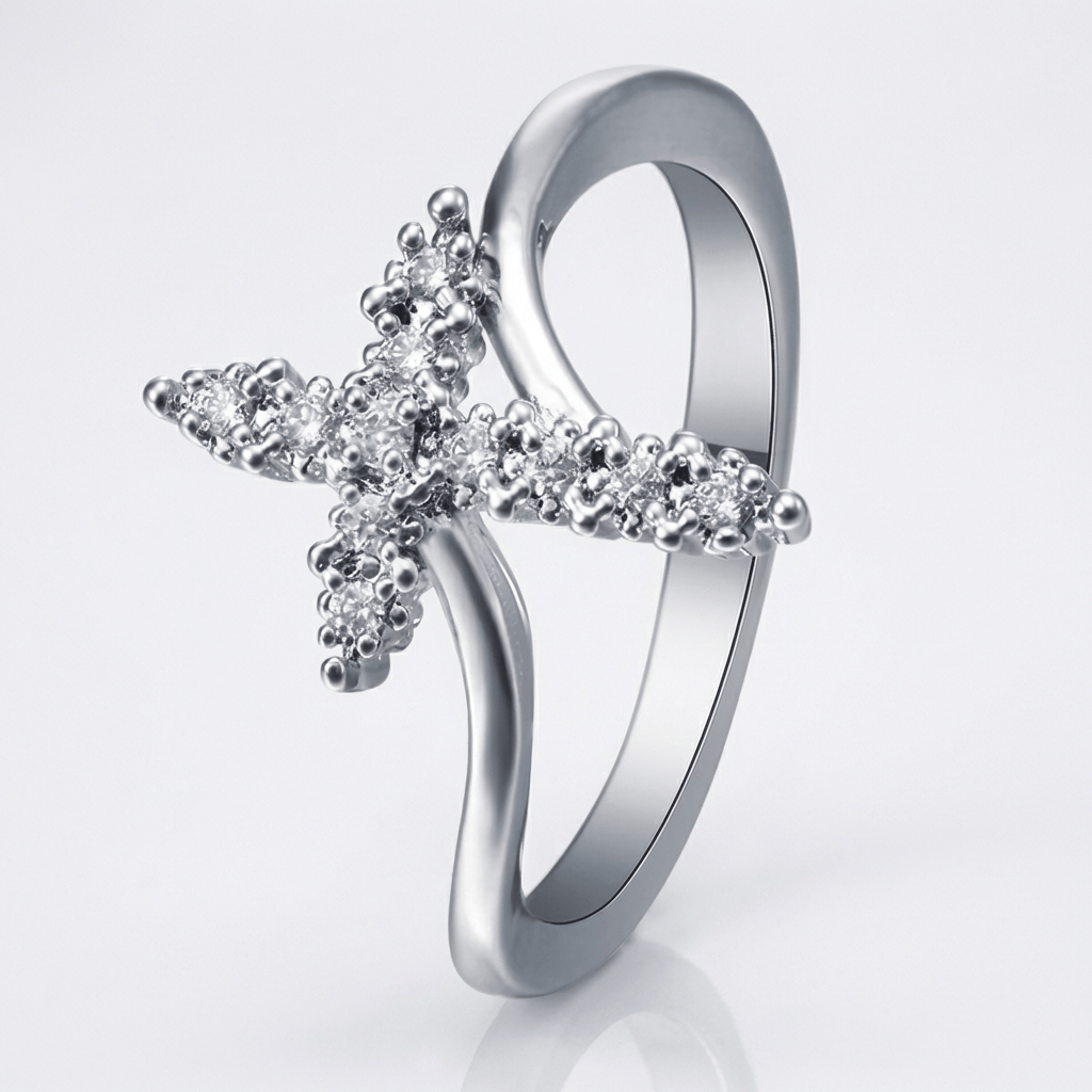 ANILLO CRUZ DE CRISTAL