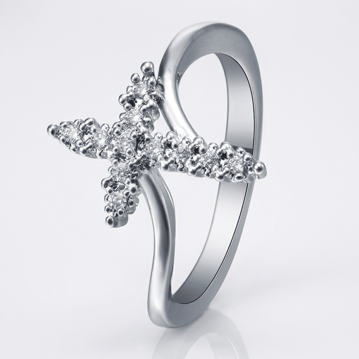 ANILLO CRUZ DE CRISTAL