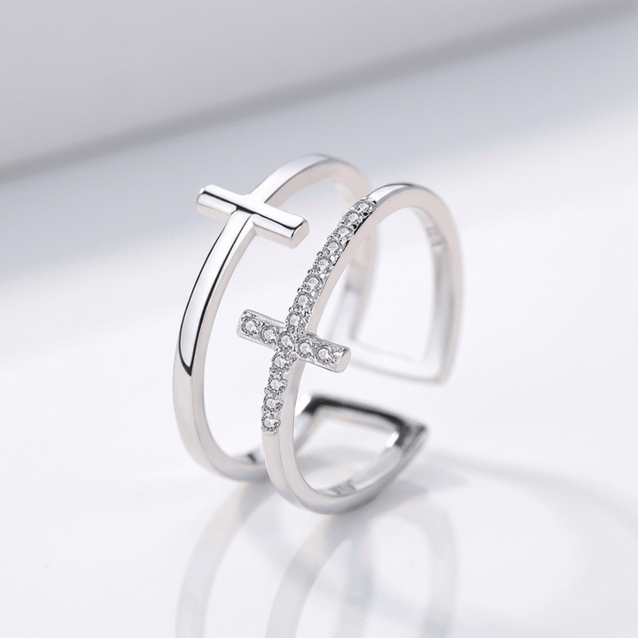 ANILLO GLORY DOUBLE CROSS - (AJUSTABLE)