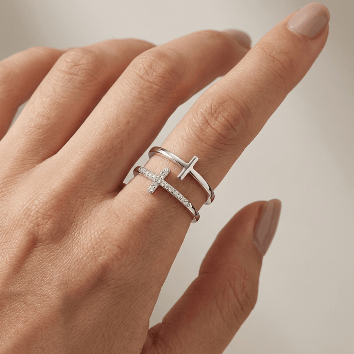 ANILLO GLORY DOUBLE CROSS - (AJUSTABLE)