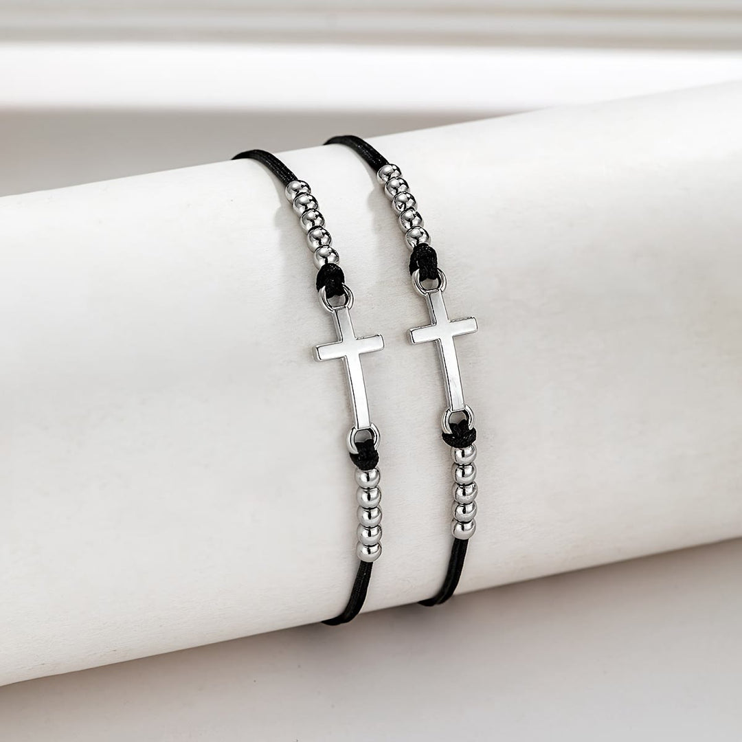 Pulsera de Cuentas en Cruz Intrincada: Tejida con Fe, Gracia y Amor Inquebrantable