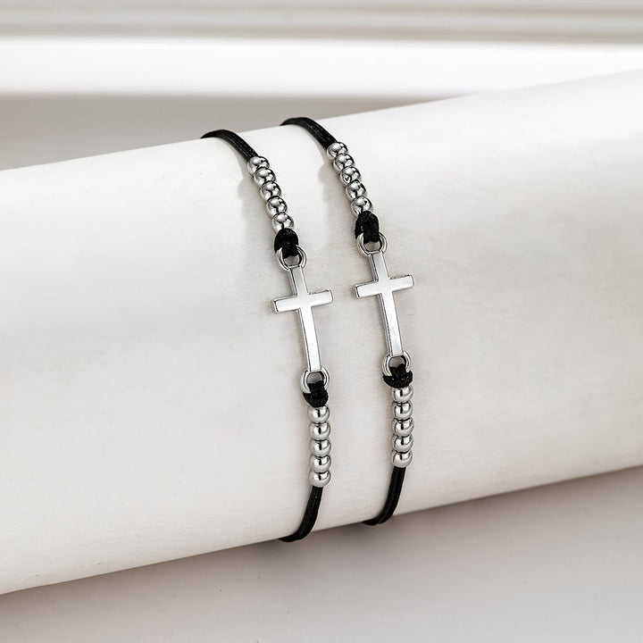 Pulsera de Cuentas en Cruz Intrincada: Tejida con Fe, Gracia y Amor Inquebrantable
