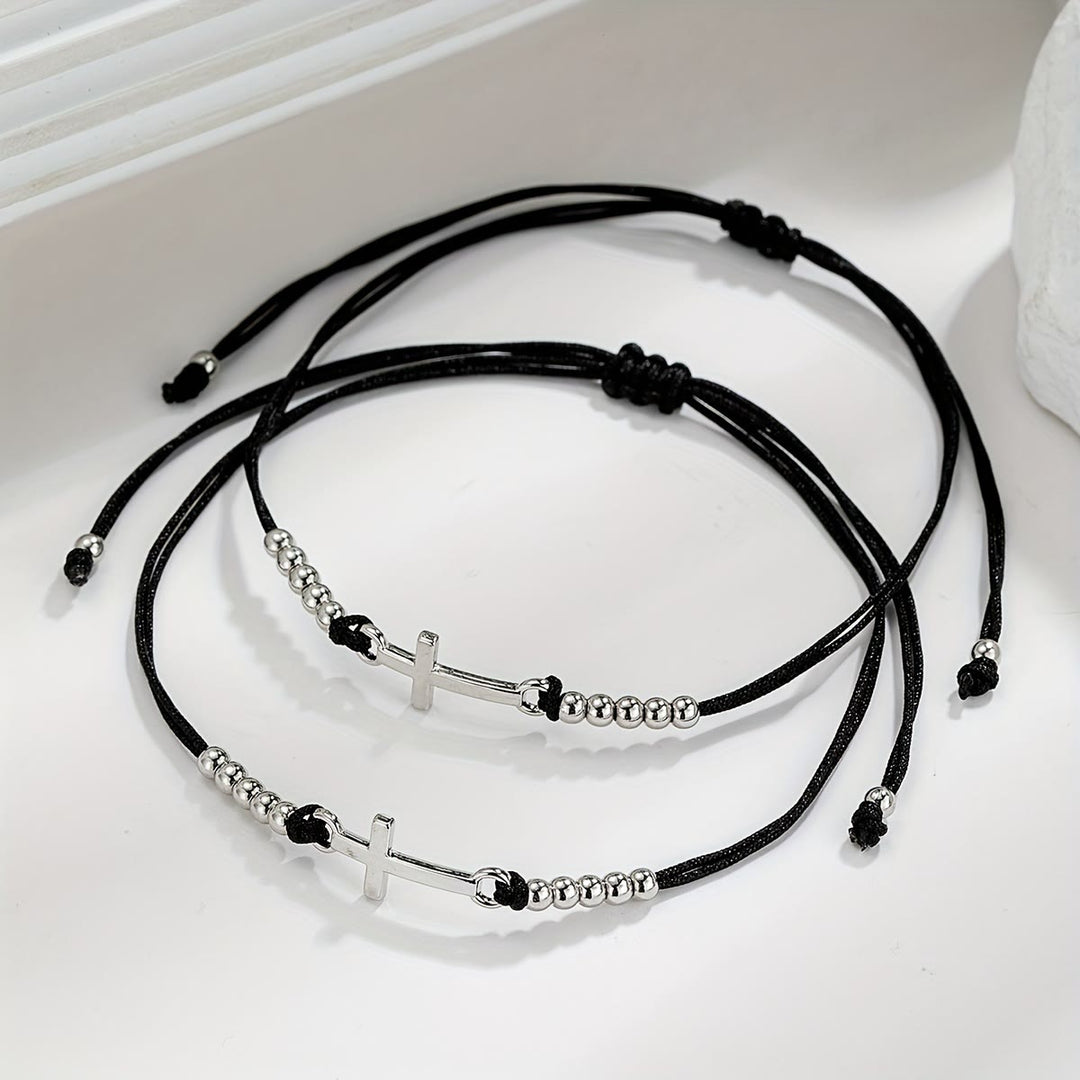 Pulsera de Cuentas en Cruz Intrincada: Tejida con Fe, Gracia y Amor Inquebrantable
