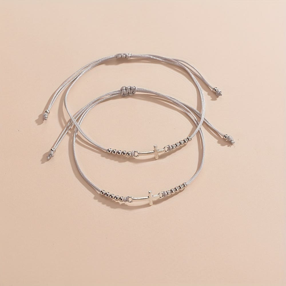 Pulsera de Cuentas en Cruz Intrincada: Tejida con Fe, Gracia y Amor Inquebrantable
