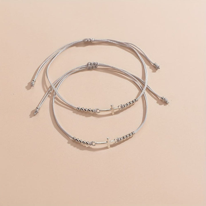 Pulsera de Cuentas en Cruz Intrincada: Tejida con Fe, Gracia y Amor Inquebrantable