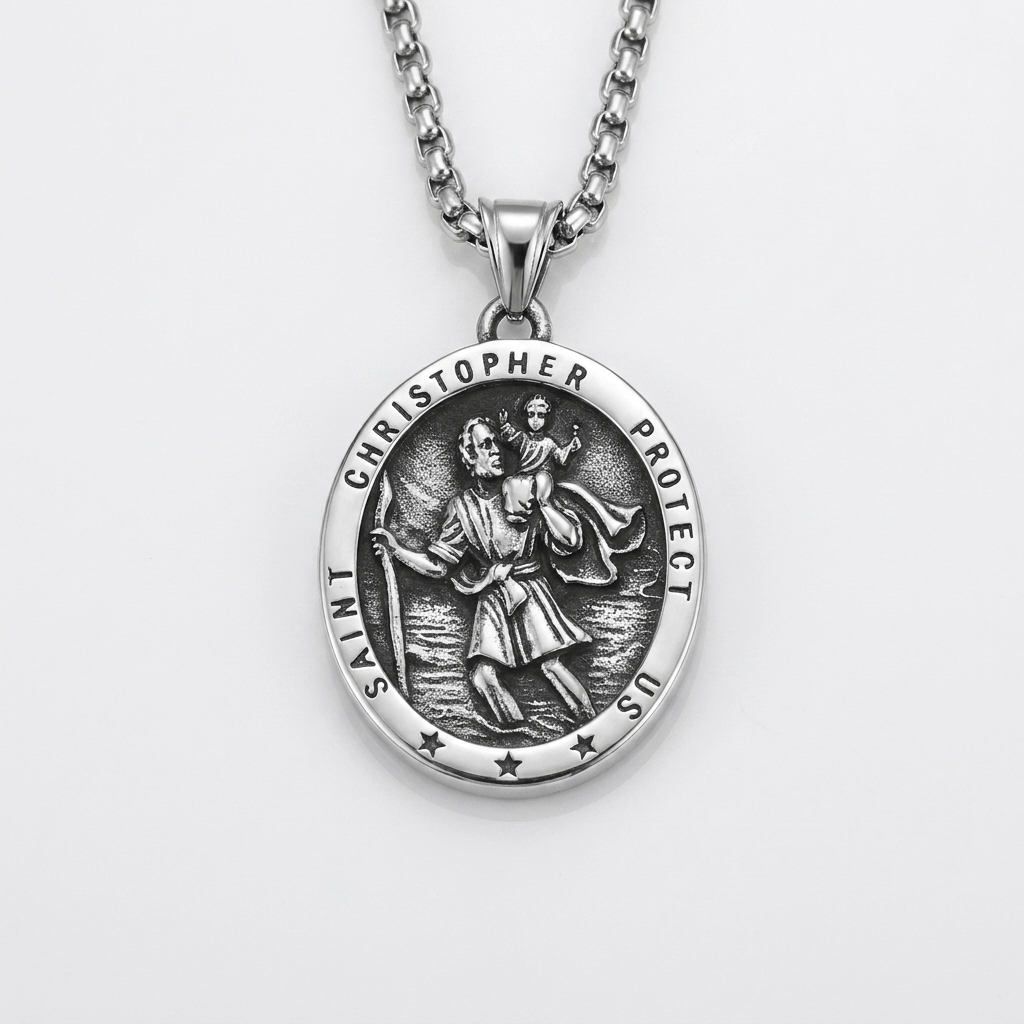 MEDALLA DE SAN CRISTÓBAL EN COLLAR