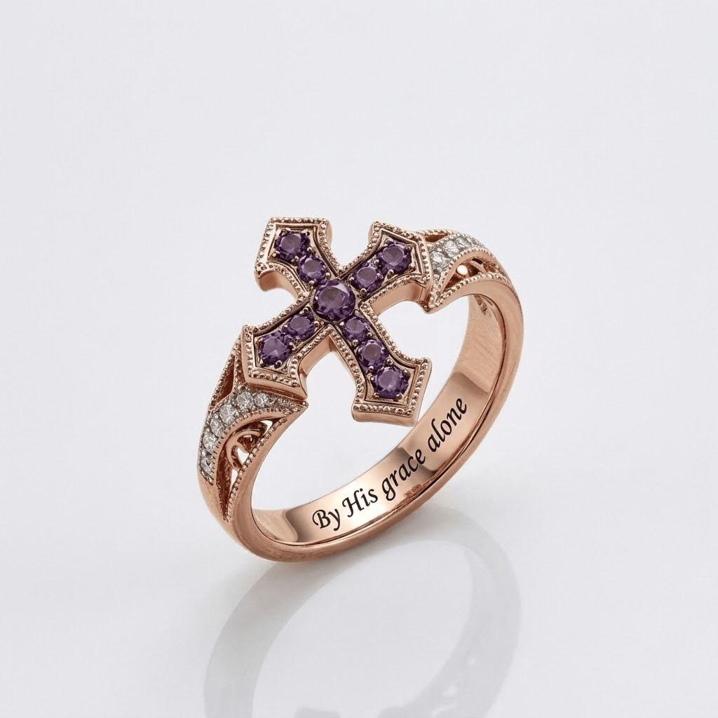 ANILLO DE DIAMANTE MORADO POR SU GRACIA