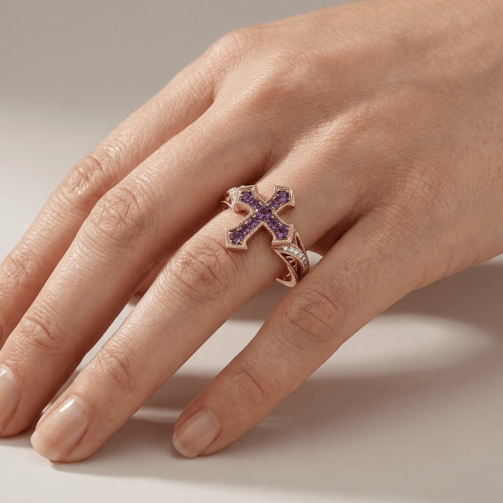 ANILLO DE DIAMANTE MORADO POR SU GRACIA