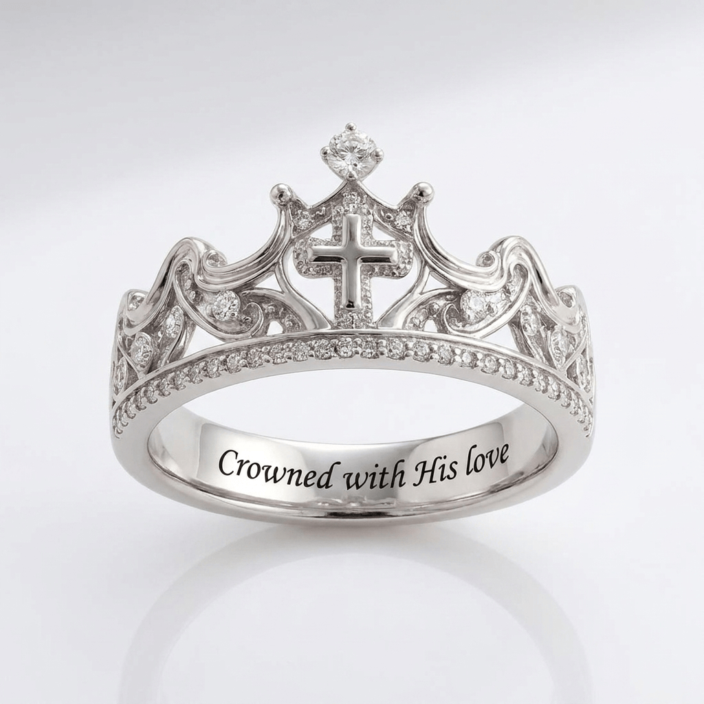 ANILLO DE PLATA CORONADO CON SU AMOR