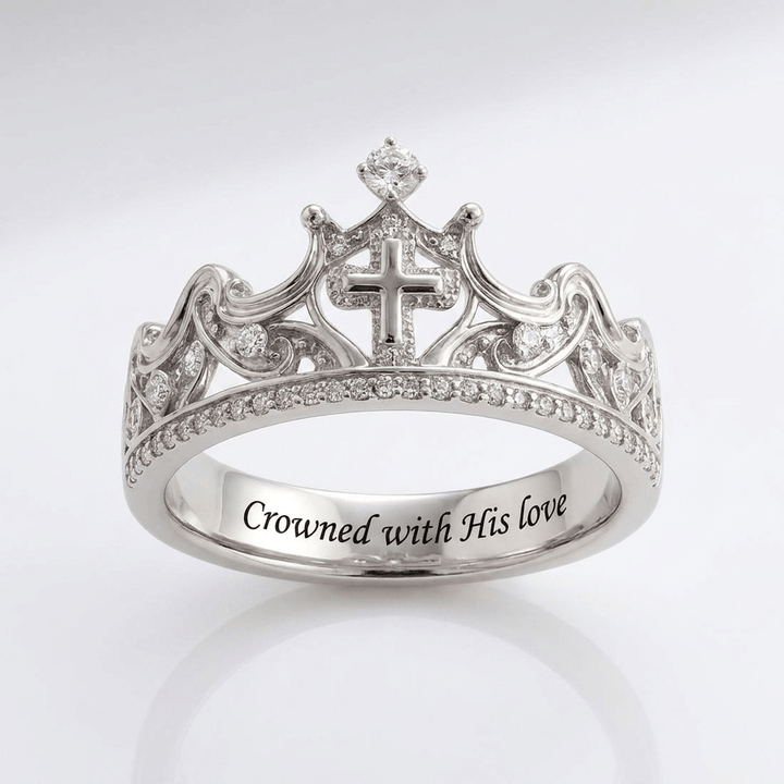 ANILLO DE PLATA CORONADO CON SU AMOR