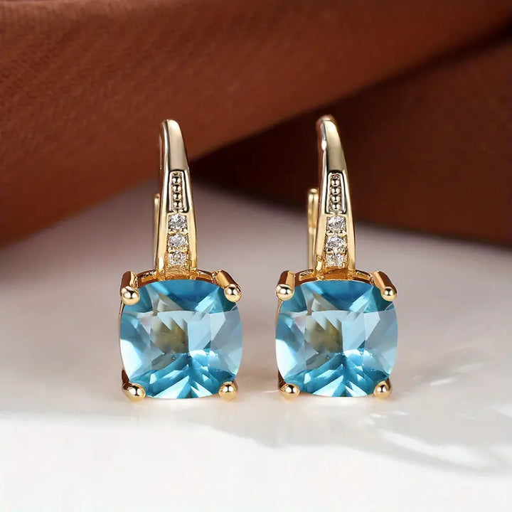 Pendientes Aro de Oro Zafiro Místico
