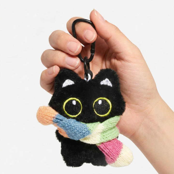 Gatito Bonito - Bufanda Arcoíris Llavero