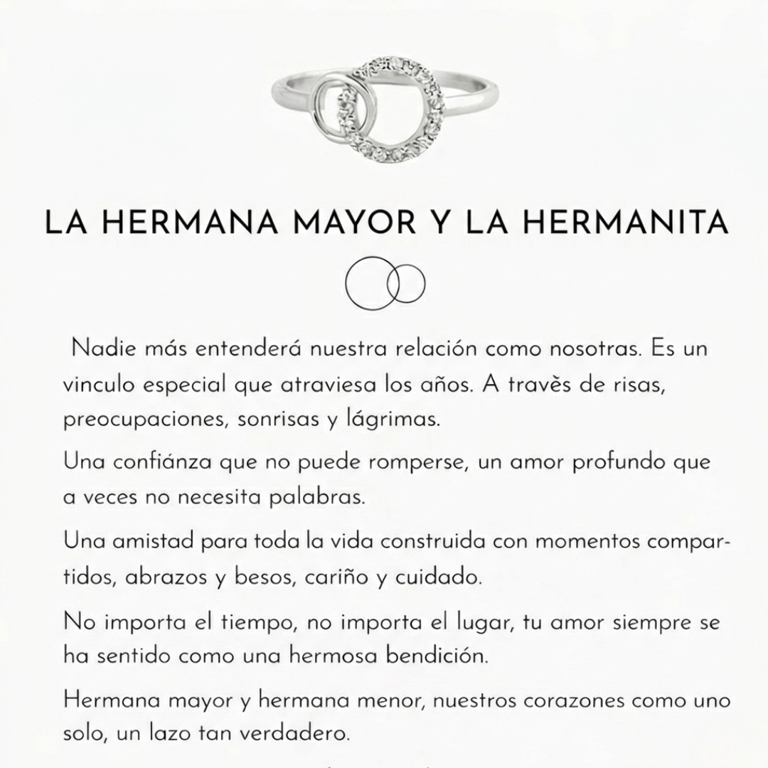 Anillo Hermanas por Siempre – La hermana mayor y la hermanita (Ajustable)