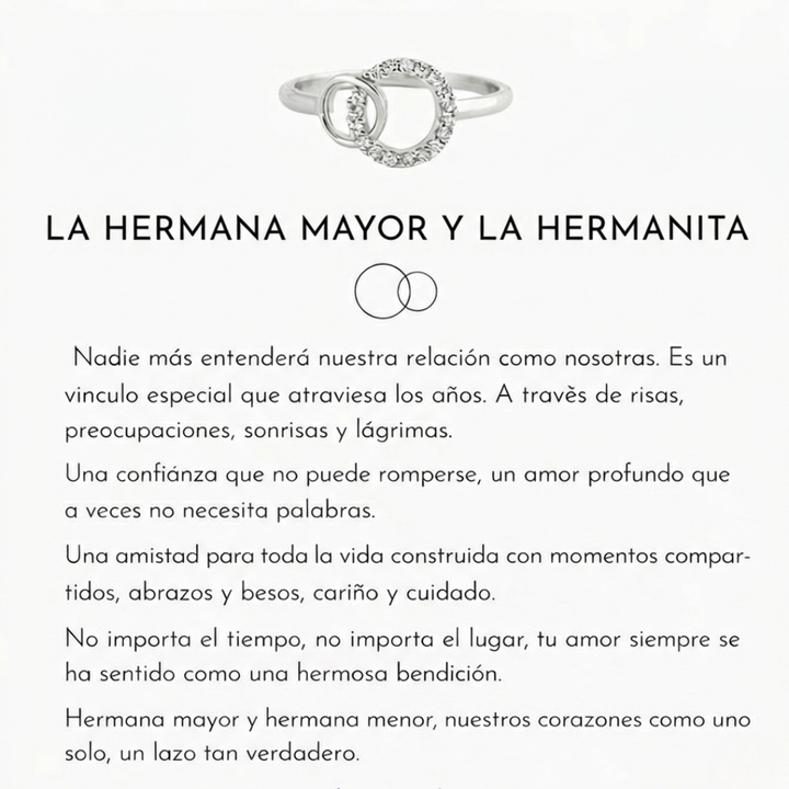 Anillo Hermanas por Siempre – La hermana mayor y la hermanita (Ajustable)