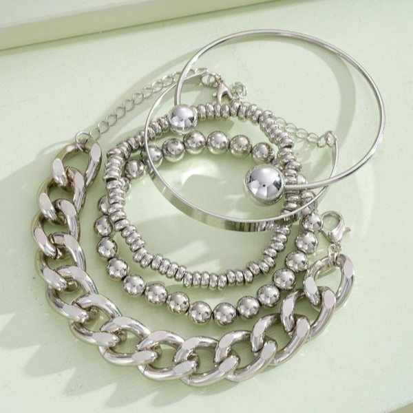 Set de 5 Pulseras Gruesas Apilables