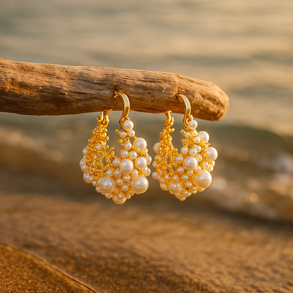Pendientes Dione | Amanecer Dorado Espuma