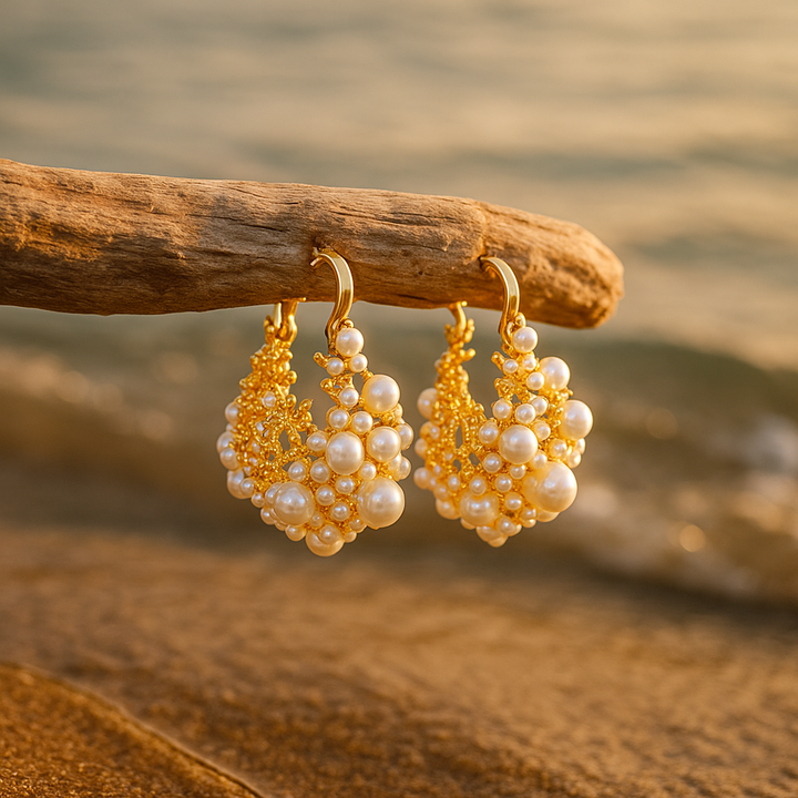 Pendientes Dione | Amanecer Dorado Espuma