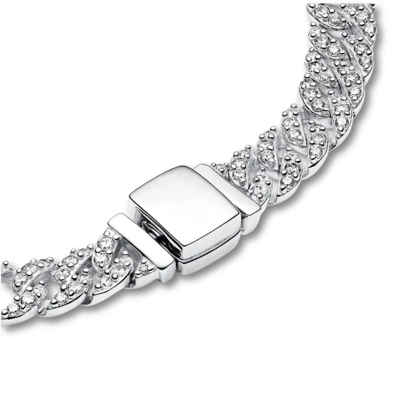 Pulsera cubana con moissanita