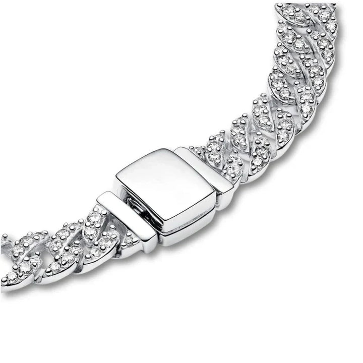 Pulsera cubana con moissanita