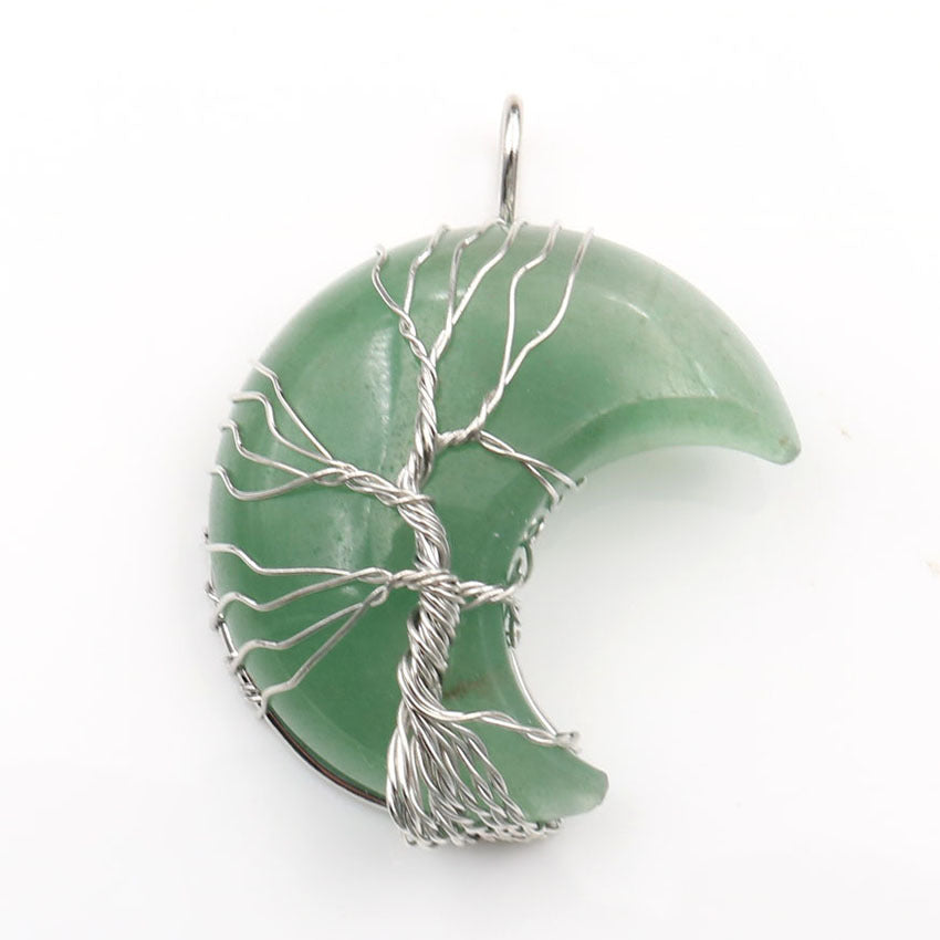 Collar con colgante Árbol de la Vida en cristal lunar Accesorios