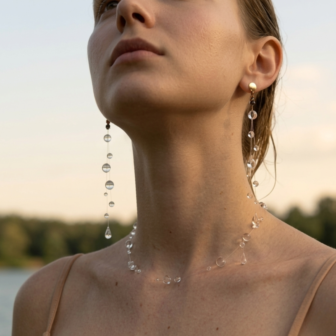 Conjunto de Collar Gota de Agua