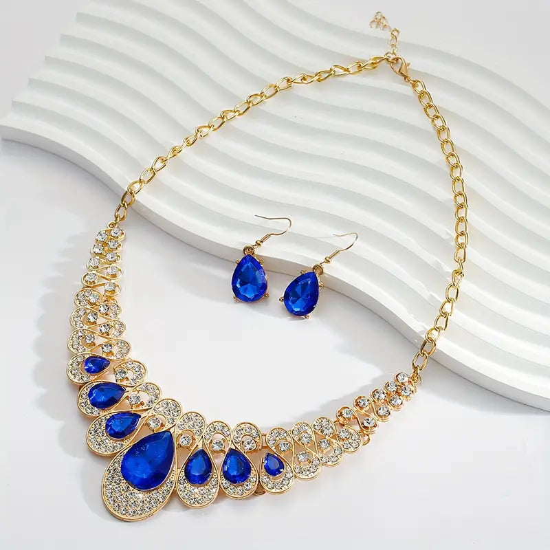 Conjunto de Joyería de Oro Zafiro Celestial