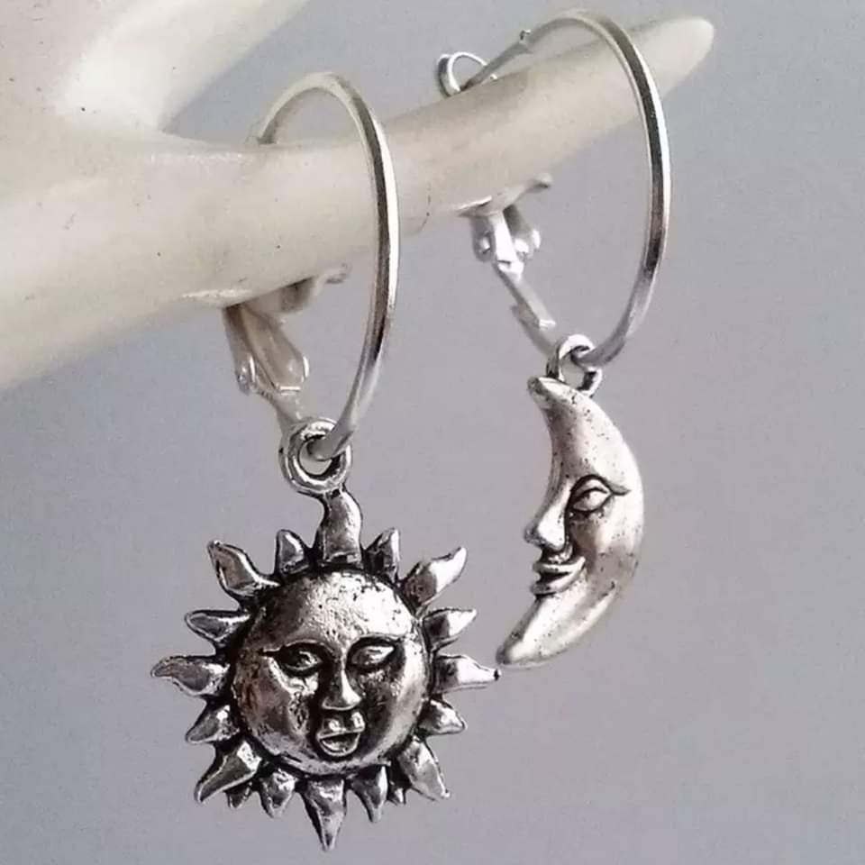 Pendientes Sol y Luna Vintage