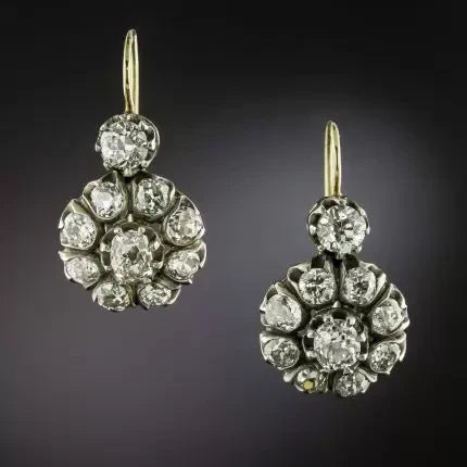 Pendientes vintage con mandala en circonita