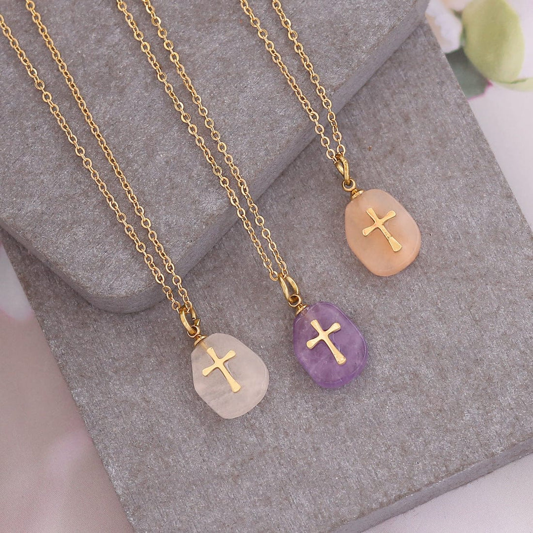 COLLAR DE FE DE PIEDRA NATURAL