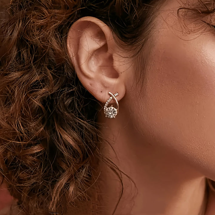 Pendientes De Oro Con Cruz Y Circonitas