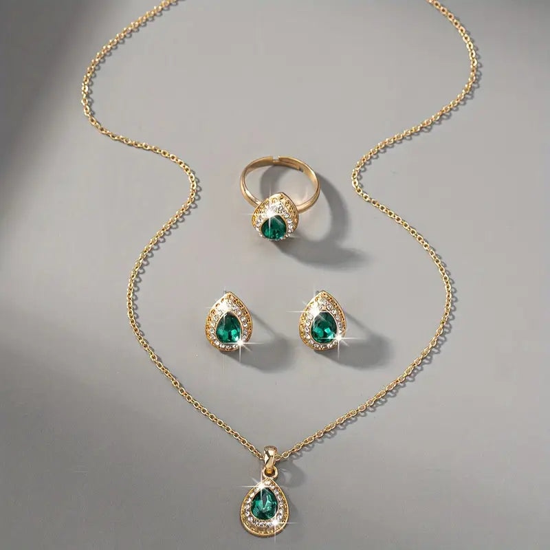 Conjunto de Joyería Esmeralda Valentina